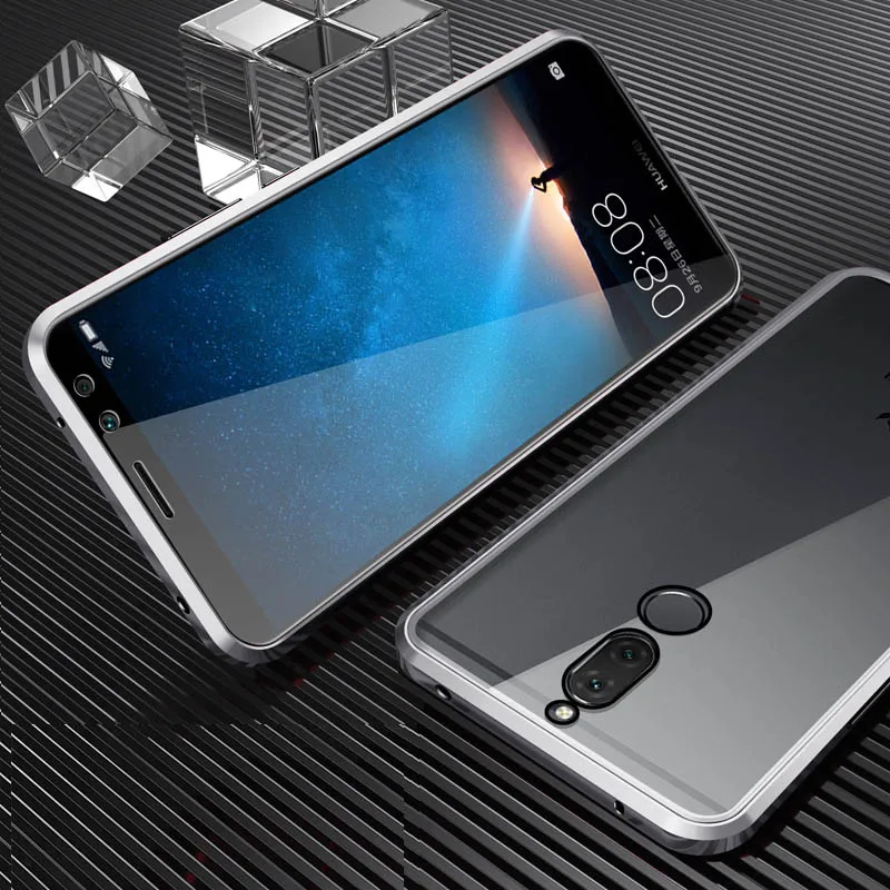 Защитный чехол магнитный металлический 360 для Huawei Mate 10 Lite телефона задняя крышка
