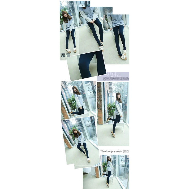 

2021 Autumn Winter Women Heat Fleece Winter Stretchy Leggings Warm Fleece Lined Slim Thermal Pants 8 Colors