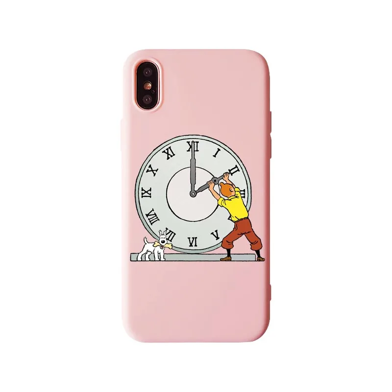 Мягкий силиконовый чехол из ТПУ «Приключения Тинтина» для iPhone XR 10 8 7 Plus 6 6S Plus 5 XS Max 5s SE