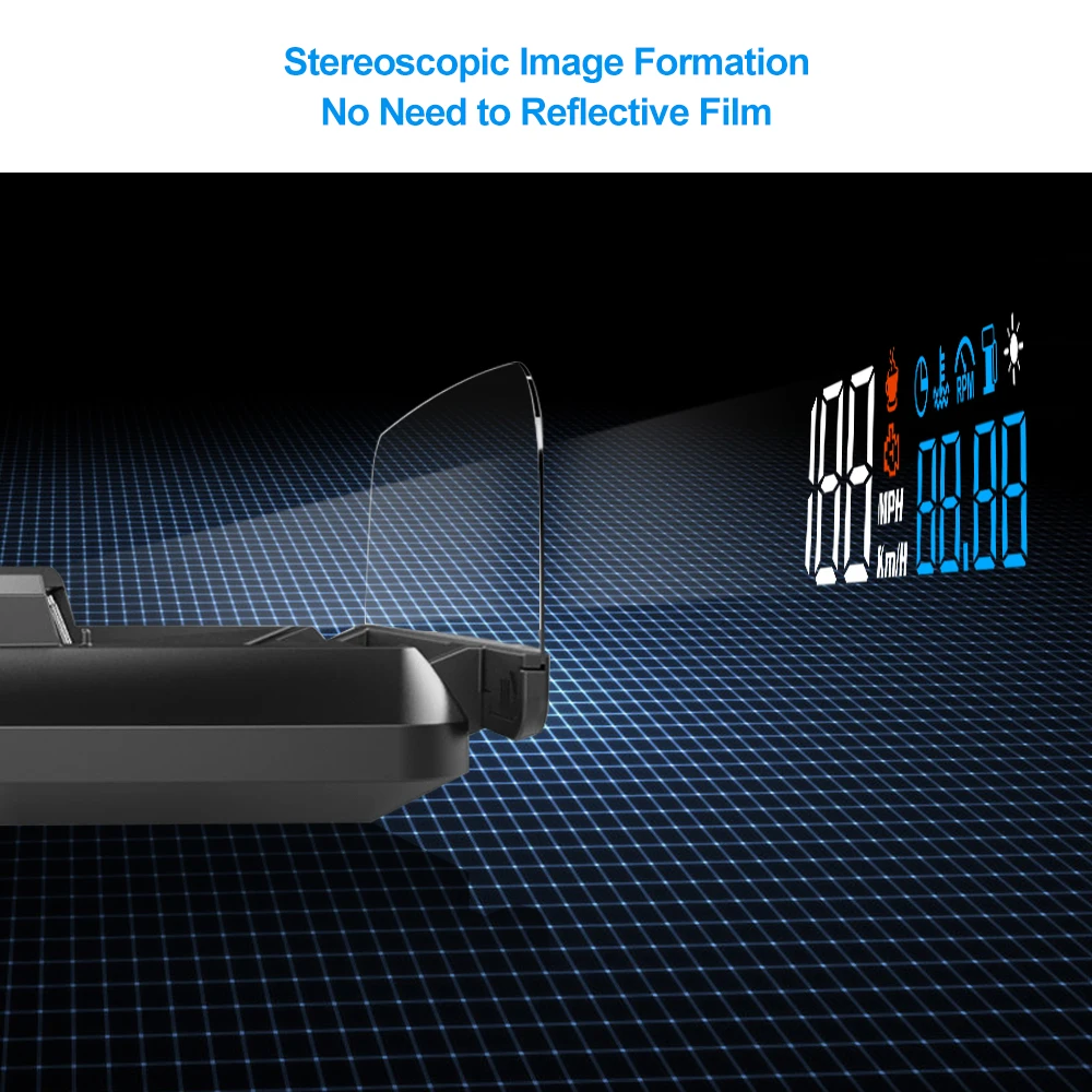 Автомобильное Зеркало HUD дисплей авто OBD2 проектор скорости автомобиля