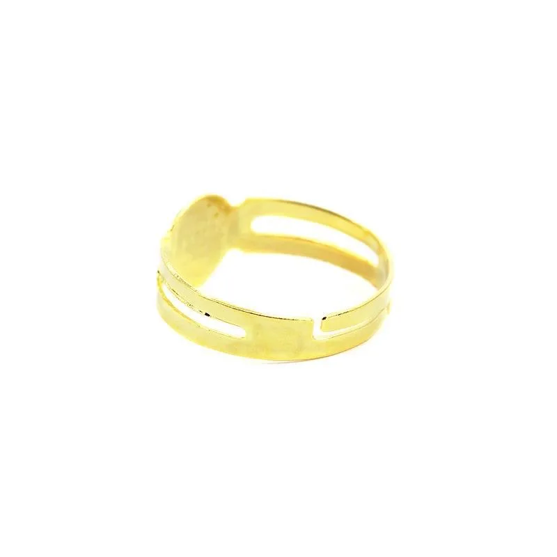 

50pcs/lot Silver Plated Rings Adjustable Blank Ring Settings with Hole for DIY Fashion Rings Jewelry Making Accessories Findings