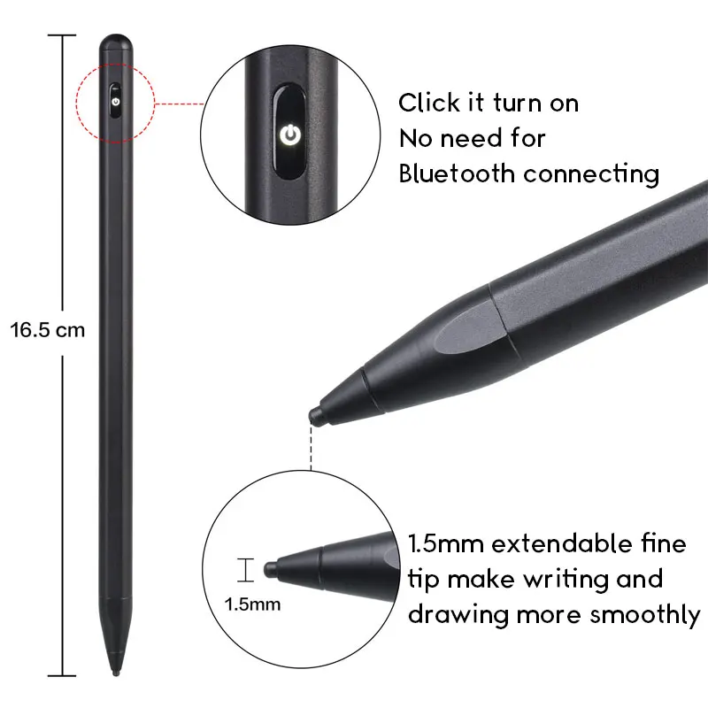 Активный стилус, стилус для Apple iPad Pro 11, 12,9, 10,5, 9,7, мини, воздушный, умный, ёмкостный карандаш для iPhone, huawei, iOS, Android