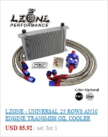 LZONE-Универсальный 10 рядов масляный радиатор комплект+ Масляный фильтр Сэндвич адаптер+ нейлон нержавеющая сталь плетеный Масляный шланг W/PQY стикер+ коробка