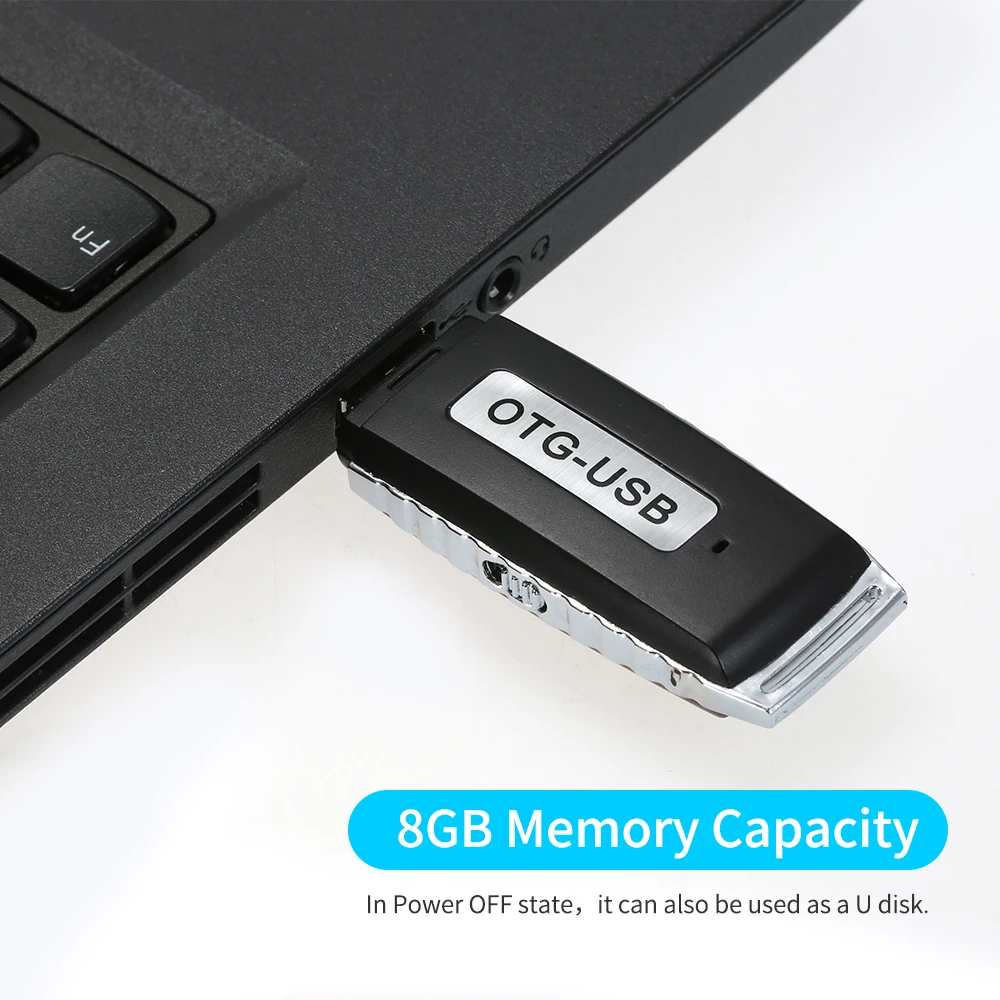 Цифровой диктофон 8 ГБ USB флэш накопитель звуковой с двойным для Windows Mac Android OTG