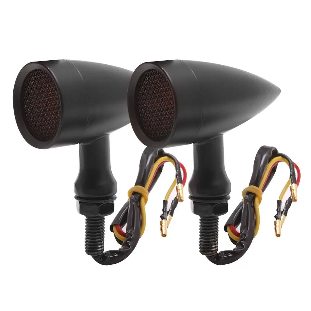Motorcycle Aluminium Retro Bullet LED Turn Signal Brake Light Mesh Lens For Harley Chopper Bobber Yamaha Honda |