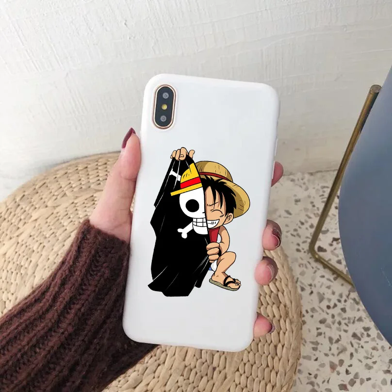 ONE PIECE Phone Case Japanese Anime Luffy Zoro Candy white silicone phone case for iPhone 11 Pro MAX SE 5S 6 6S 7 8Plus XR XS X |