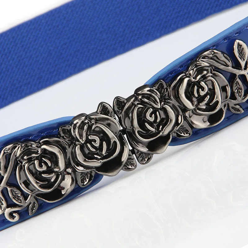 Женский пояс с эластичным поясом Золотая круглая пряжка маленький красный