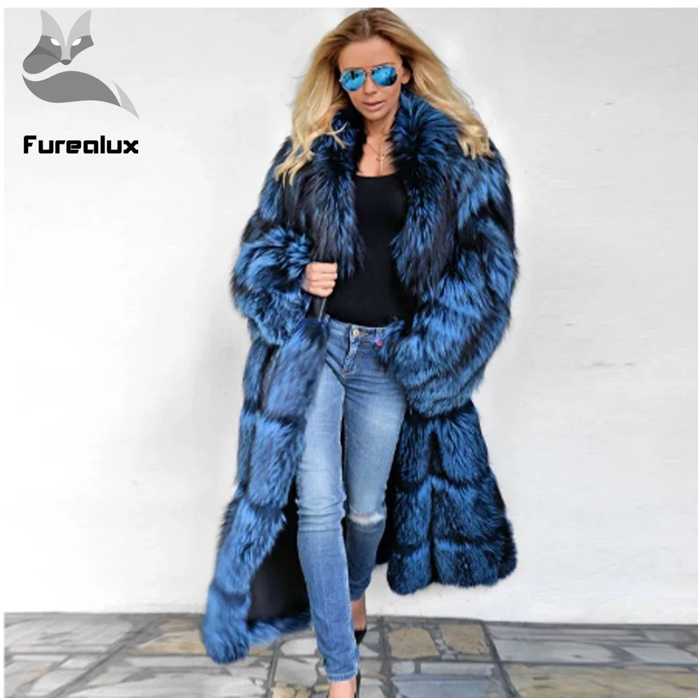 2019 100% натуральный мех чернобурки высокое качество Женское пальто из лисьего меха