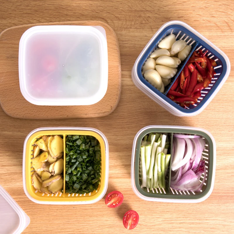 Sealed Box Of Kitchen Refrigerator Storage Leek Onion Ginger And Garlic Nordic Style Split Scallion Fresh-Keeping | Мебель