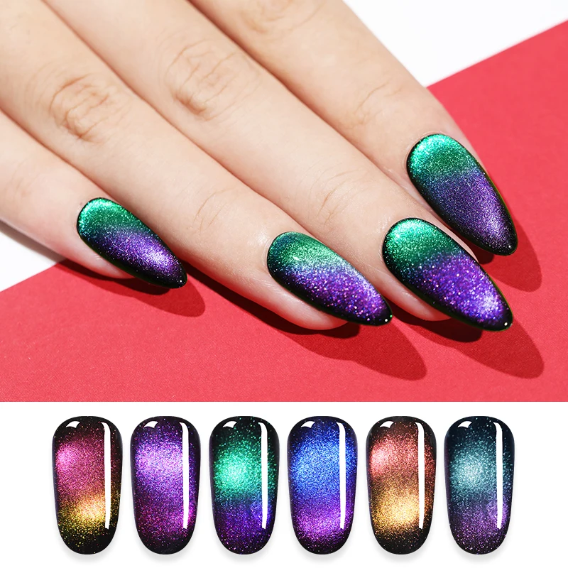 LILYCUTE 5 мл Auroras Гель-лак для ногтей светящийся кошачий глаз УФ-гель светится в темноте 3D Магнитный блеск впитывающий Гель-лак для ногтей