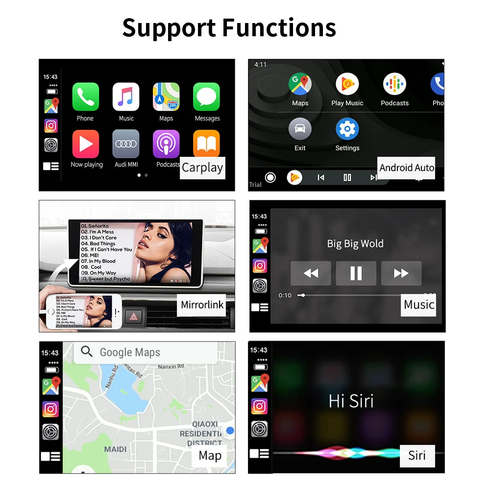 

Youe Shone Wireless Smart Link Apple CarPlay Dongle for Android Navigation Player Mini USB Carplay Stick with Android Auto