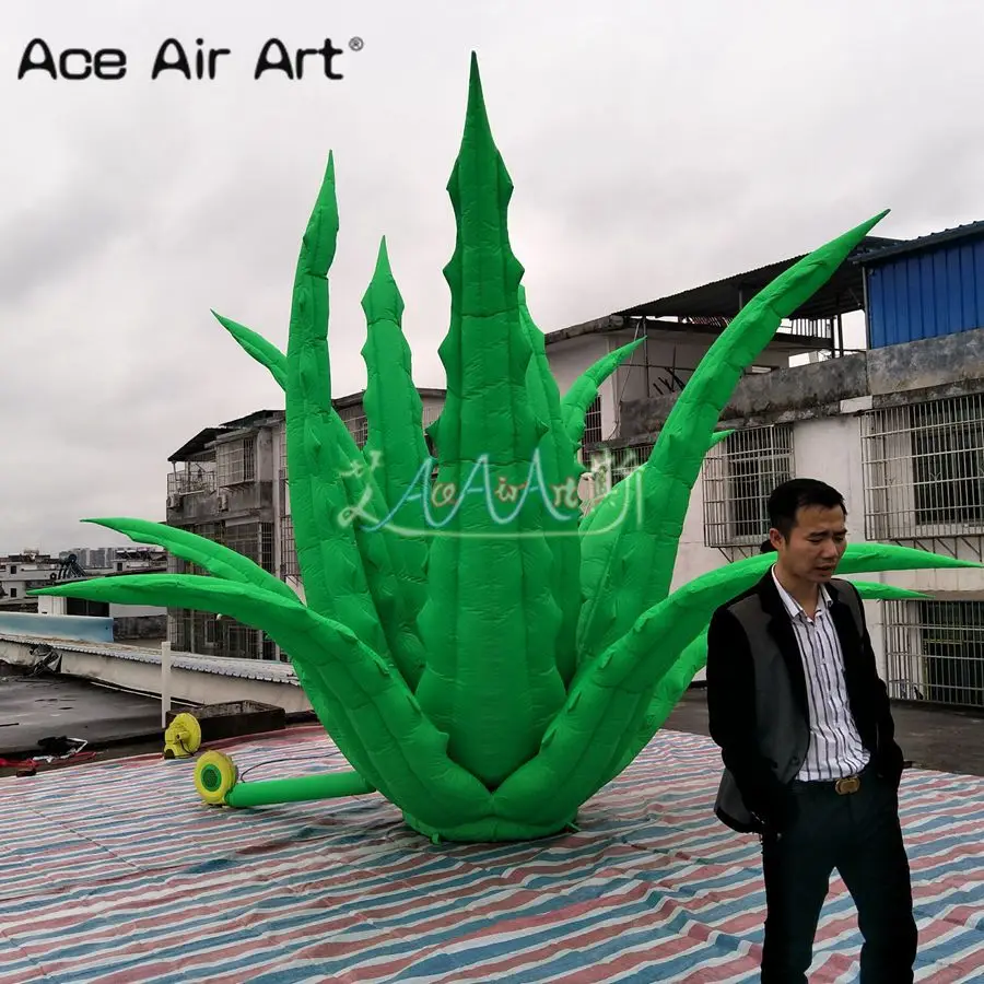 5m diameter giant plant model inflatable aloe replica vivid green leaves for advertising and decoration | Дом и сад
