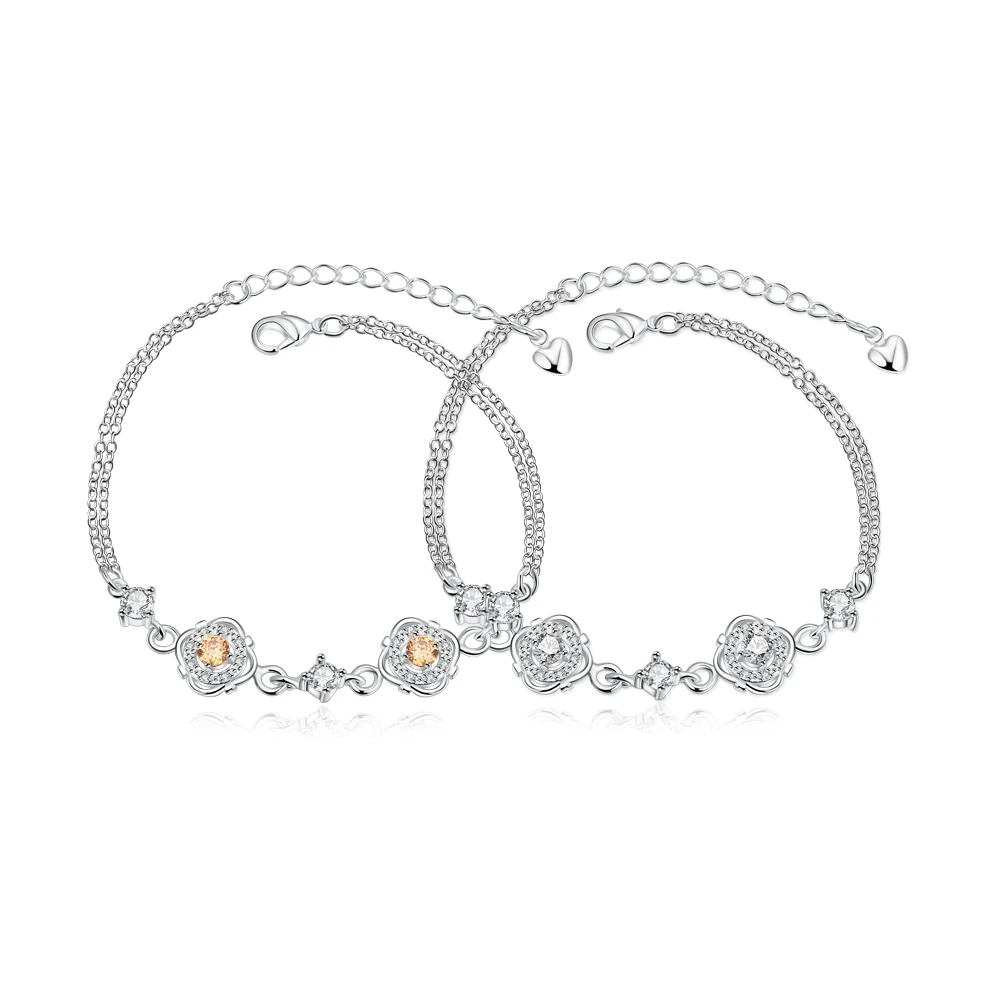 Женские браслеты-шармы из стерлингового серебра 925 пробы элегантные браслеты с