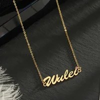Dropshipping Customized Name Necklaces W Birthstone Personalized Nameplate Crystal Letter Necklace Women Jewelry Birthday Gifts