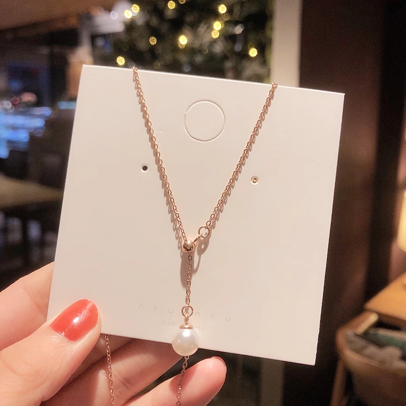 Японское и корейское длинное ожерелье Partysu с милым жемчугом буквами Y
