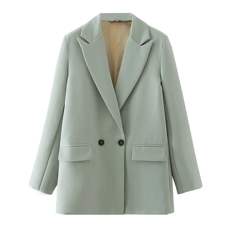 

Wind 2019 autumn new women's wear versatile thin French casual double breasted Suit Jaet Top