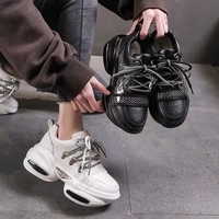increased casual shoes womens thinner thick soled sneakers lace up all match breathable trendy net red old dad shoes women