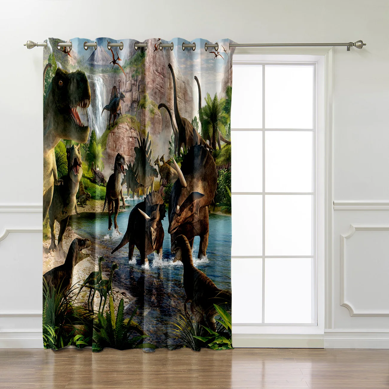 3D мультяшный динозавр оконные занавески для детской комнаты спальни девочек