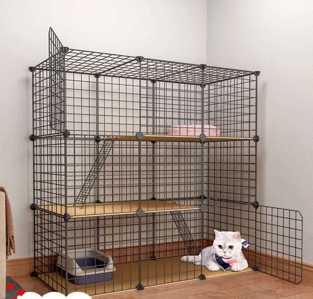 

Solid structure cat cage large space home Villa baby cat nest reinforcement stable buckle pet can put cat litter basin easy to