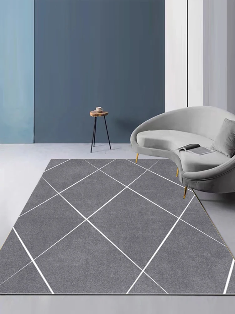

Nordic Style Modern Minimalist Rug Living Room Sofa and Tea Table Floor Mat Gray Bedroom Room Large Area Household Disposable