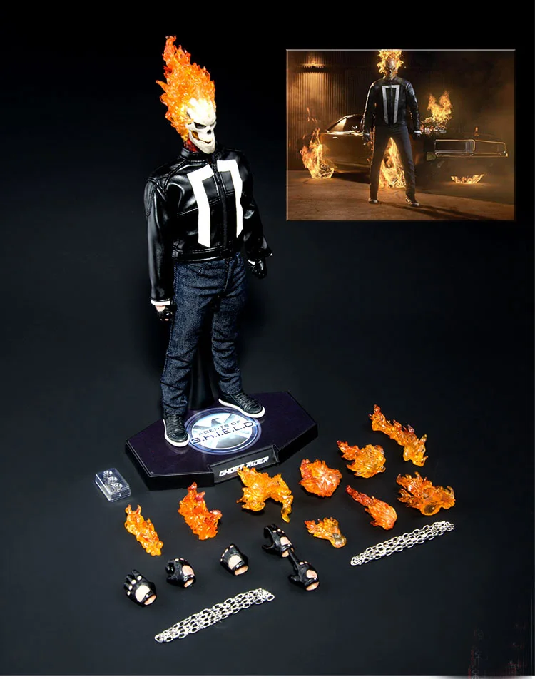 New Arrival HCToys Ghost Rider 1/6 PVC Action Figure Collectible Model Toy with LED Light in retail box