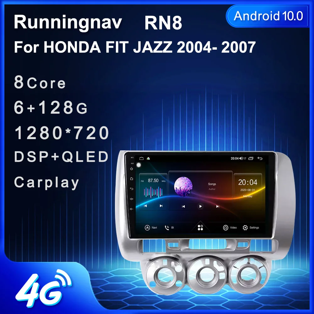Мультимедийный проигрыватель 9 &quot4G LTE Android 10 1 для HONDA JAZZ City 2002 2003 2004 2005 2006 2007 стерео