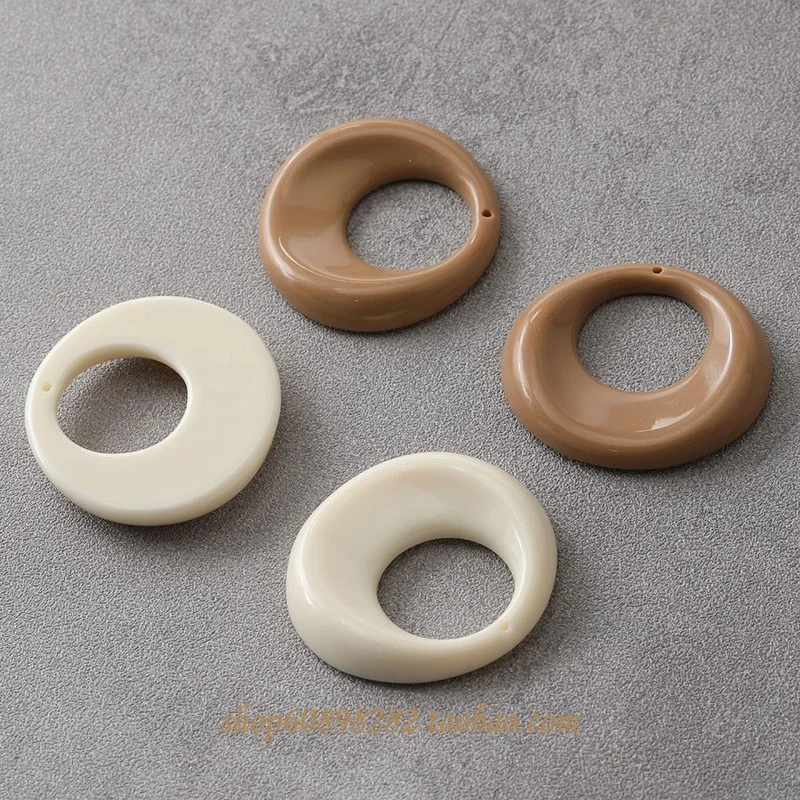 

Retro modern resin round hollow belt ring diy earrings hand-made material accessories