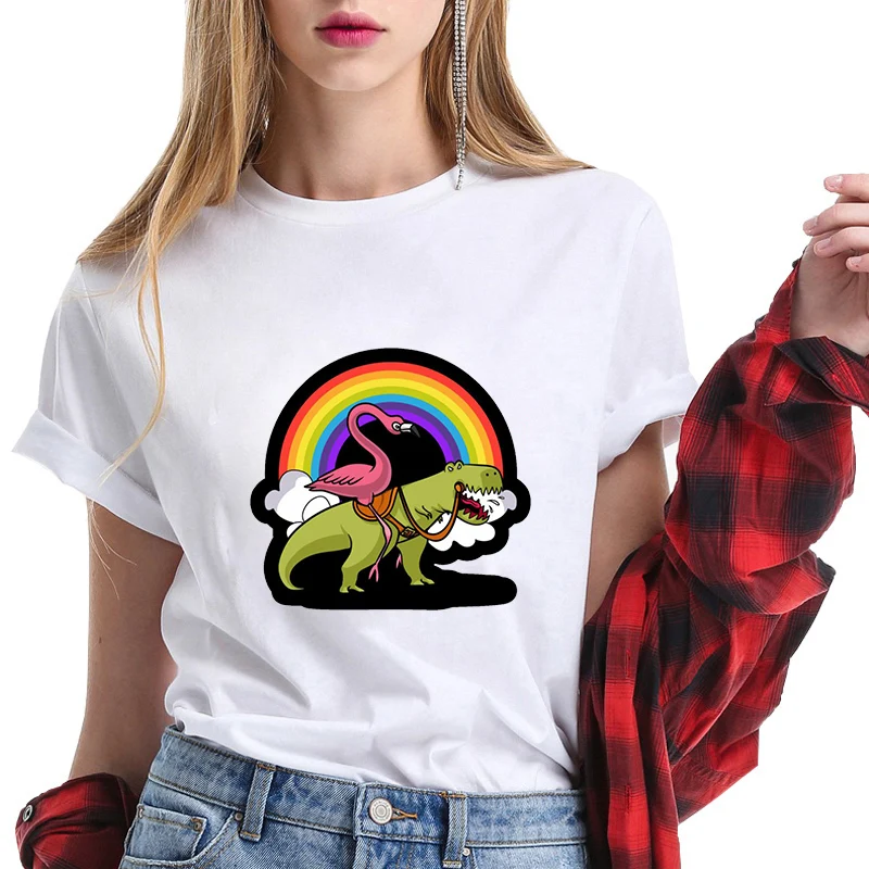 Футболка с Фламинго хлопковая футболка короткими рукавами Повседневная мужская