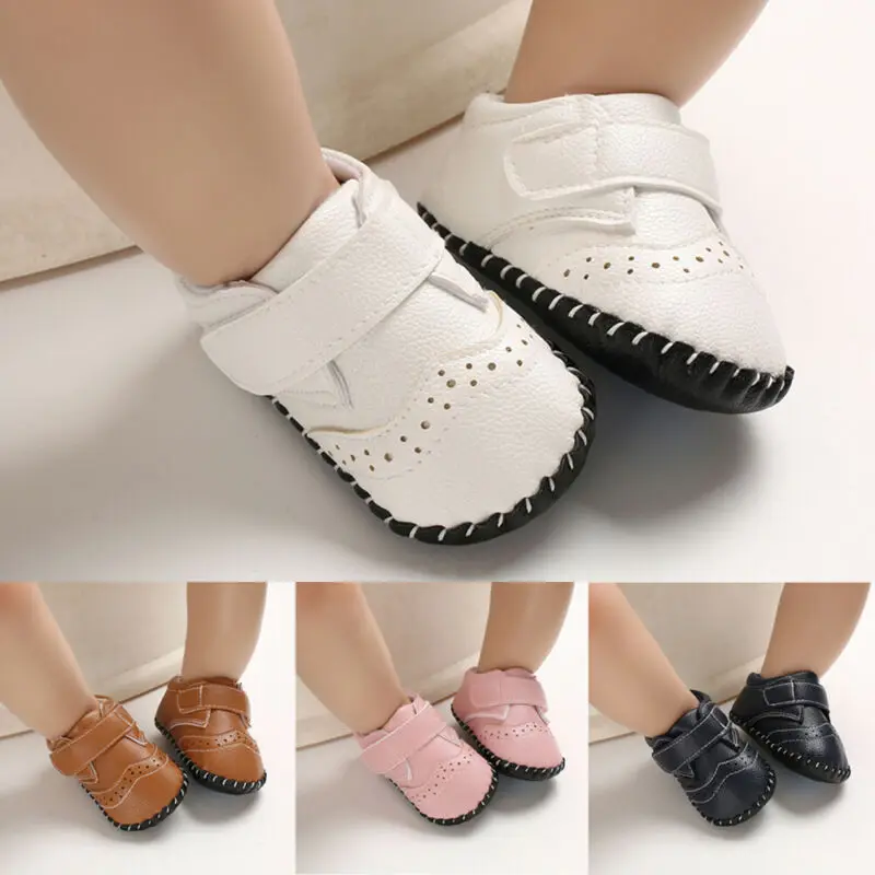 New Infant Baby Boy Girl Soft Sole Crib Newborn Anti Slip Leather Toddler Shoes |