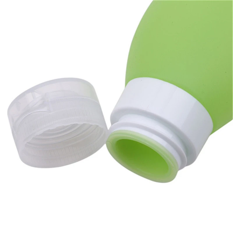 Creative Silicone Bottled Shampoo Shower Gel Portable Travel Empty Bottle Set Gift Mango Shape Cyan Yellow Gradient | Красота и