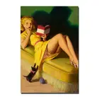 Pinup Sexy Girl 7 Silk Fabric настенный художественный плакат Decor Sticker Bright