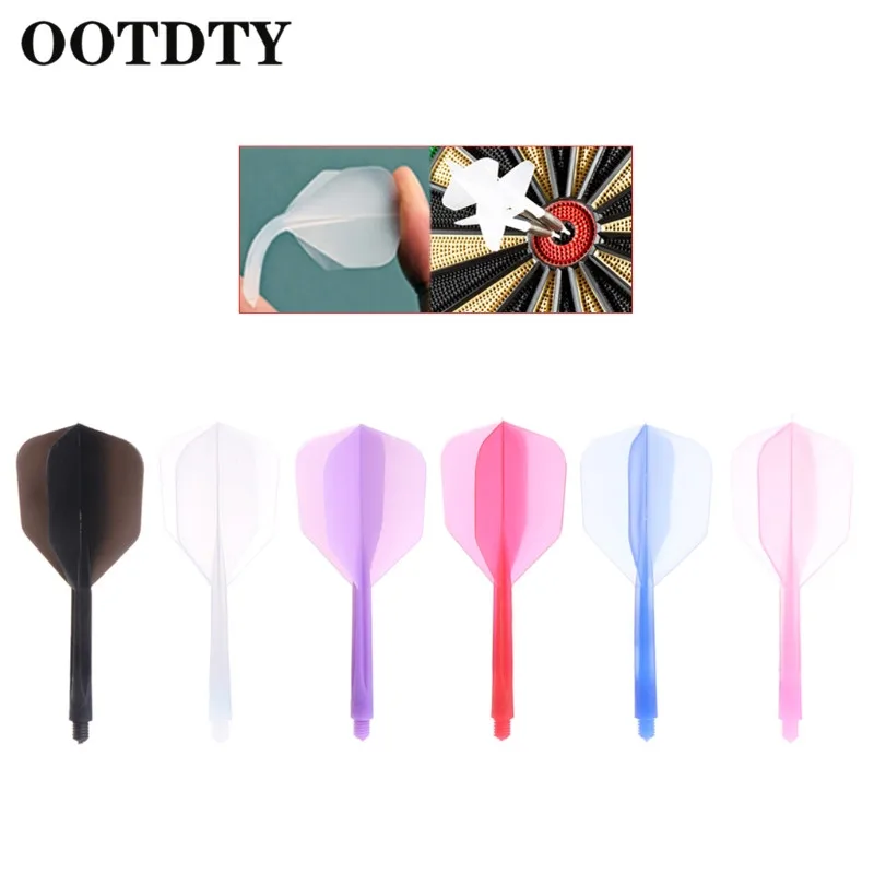 

OOTDTY 6pcs Plastic Professional Dart Flights 2BA Screw Soft Durable 80mm Darts Tail Dart Tail