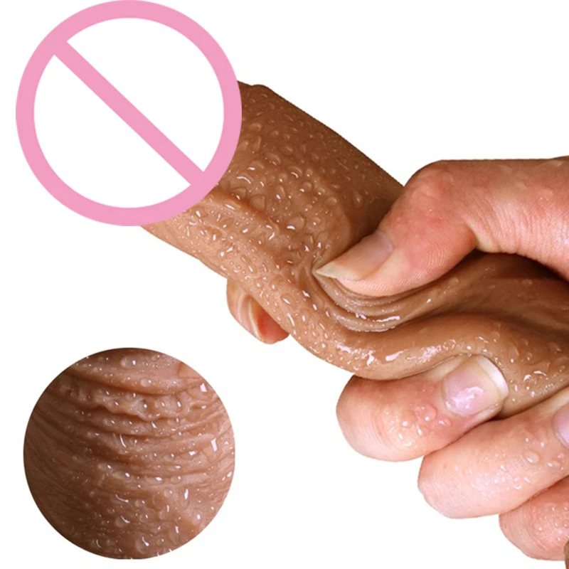 7/8 дюймов Большой Реалистичный Пенис Дилдо силиконовый вибратор с стакан на