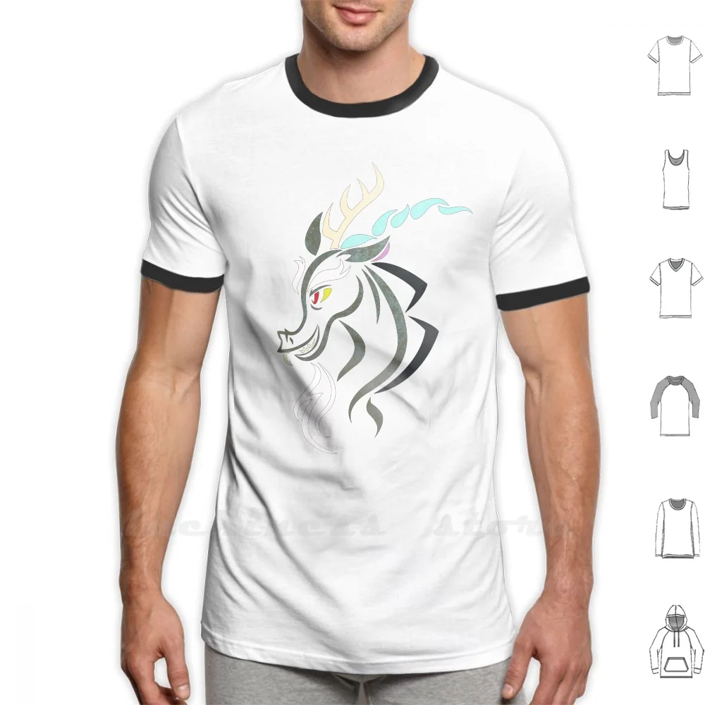 Племенная футболка Discord большого размера из 100% хлопка My Little Ponies дружба волшебный Q