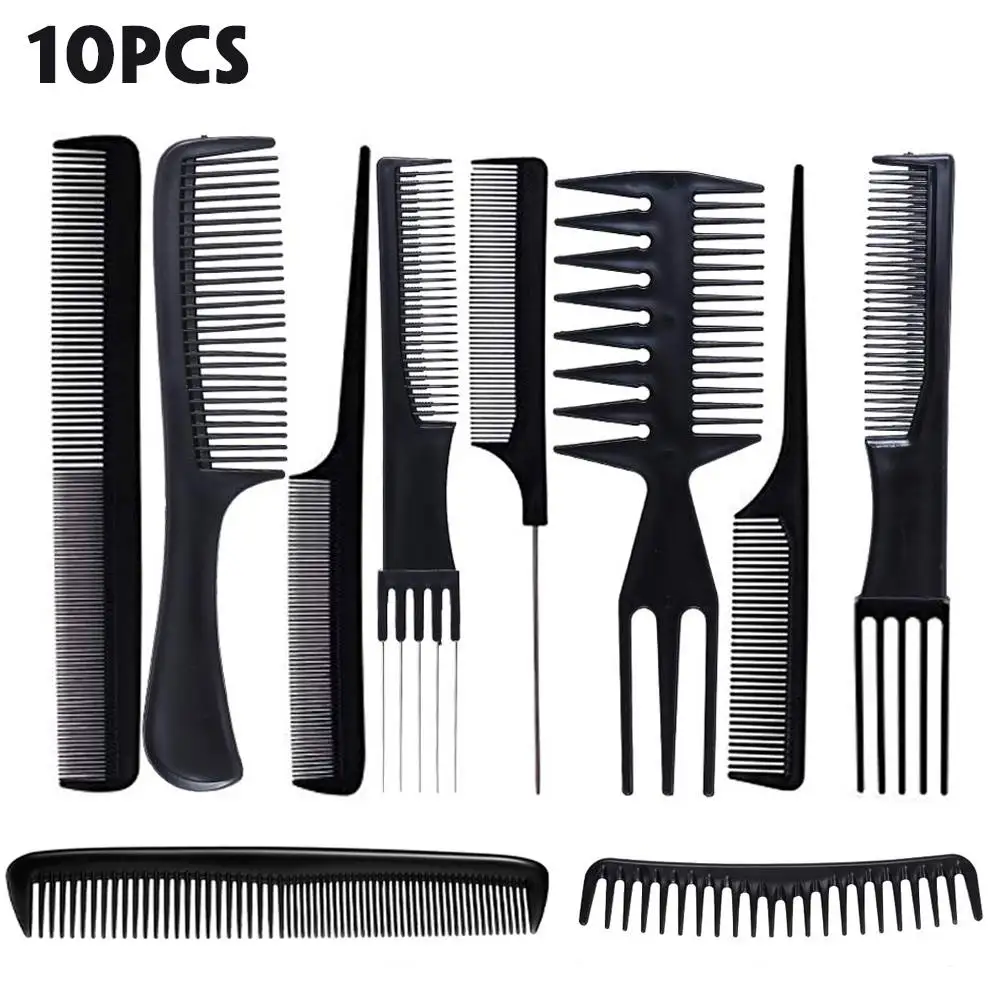 

10pcs Black Professional Hair Brush Comb Salon Barber Hair Combs Hairbrush Hairdressing Combs Hair Care Styling Tools