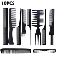 10pcs black professional hair brush comb salon barber hair combs hairbrush hairdressing combs hair care styling tools
