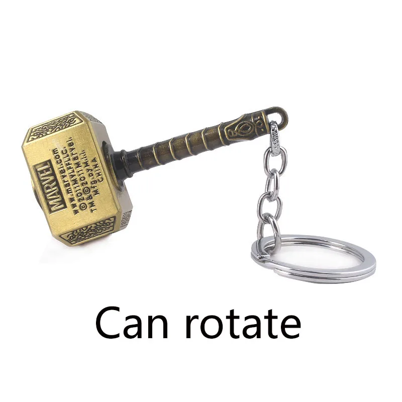 Can Rotate SG Marve l Thor's Hammer брелок вращение Мстители Брелки Человек-паук Железный человек танос Капитан Америка Llavero автомобильный брелок ювелирные изделия - Цвет: Can Rotate