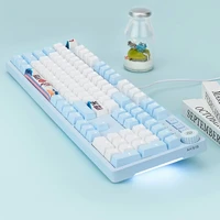 Ajazz AK515 Mechanical Gaming Keybaord USB Wired Blue Switch Gamer Keyboard PBT Printing Keycaps For PC Laptop