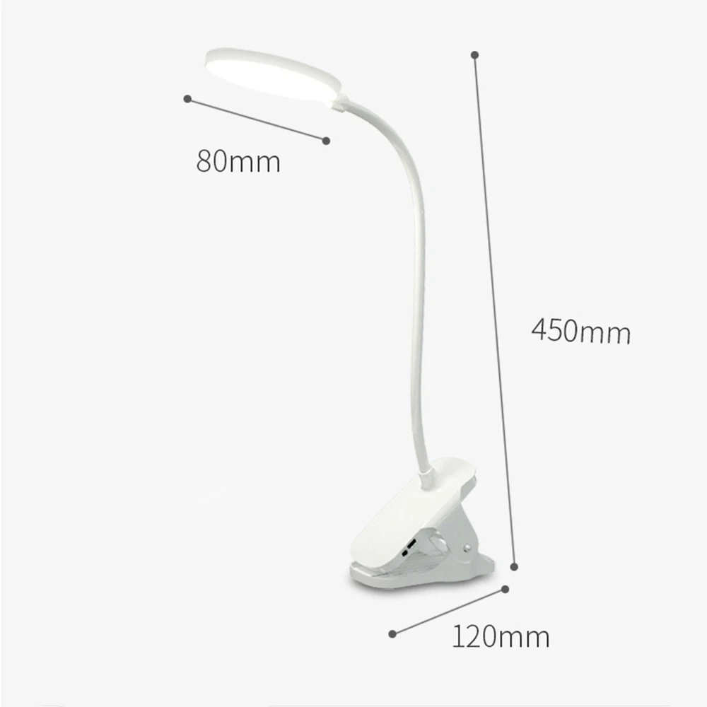 Rechargeable Dimmable Clip on LED Table Lights USB Light For Portable Adjustable Lighting Reading | Лампы и освещение