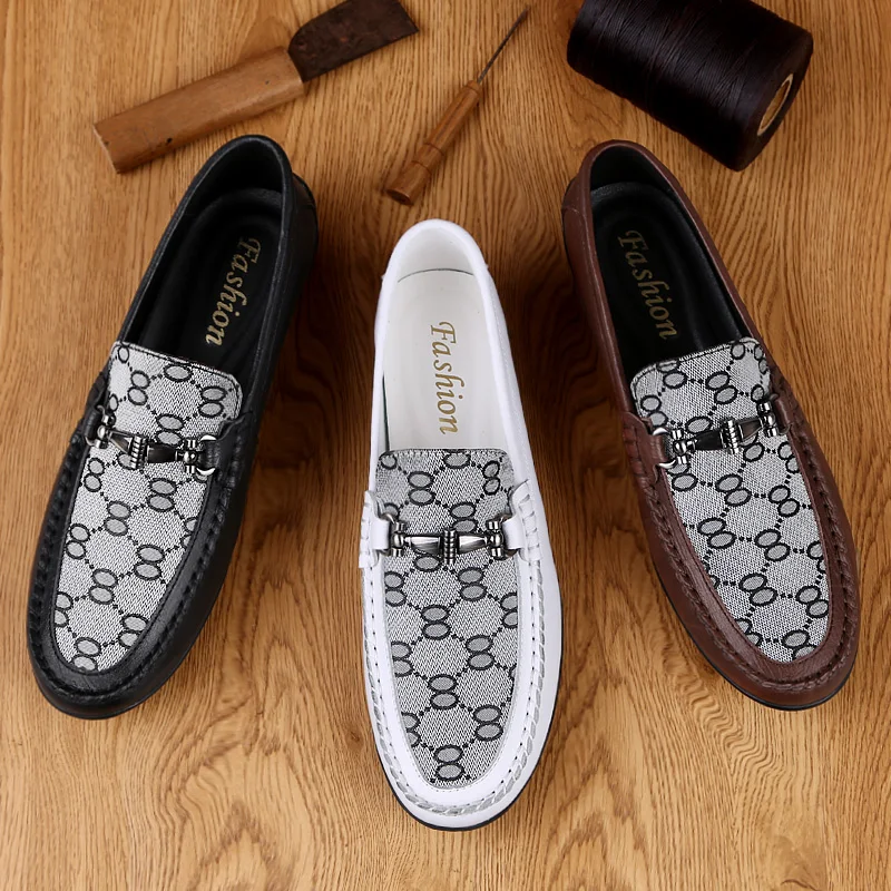 

Genuine Leather Shoes Men Loafers Shoes 2021 Fashion Slip-on Moccasins Boat Male Footwear Mens Casual Driving Shoes Men's Flats