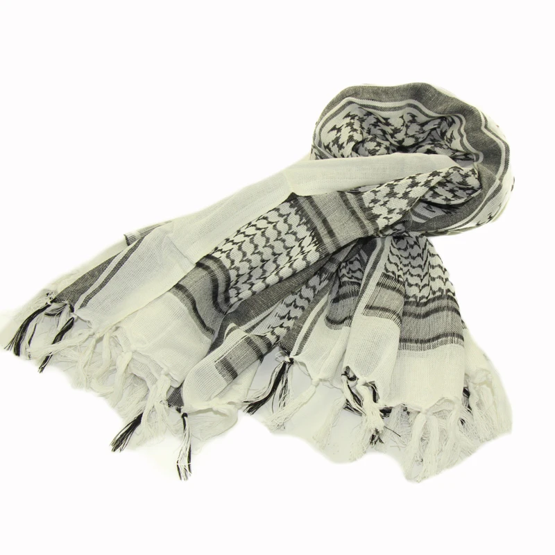 Армейский Военный Тактический Keffiyeh Shemagh шарф в арабском стиле, шаль на шею, накидка на голову, хлопок, зимние шарфы черного цвета