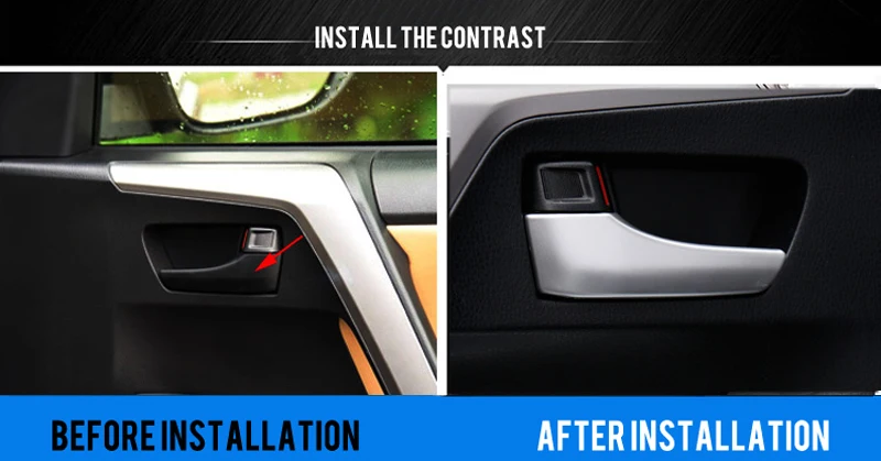 

For Toyota RAV4 2013-2017 Car Accessories Interior ABS Inner Door Handle Catch Cover Frame Trim