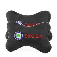 2pcs soft car neck headrest pillows seat headrest for skoda octavia a5 a7 rs fabia superb rapid yeti kodiaq styling accessories