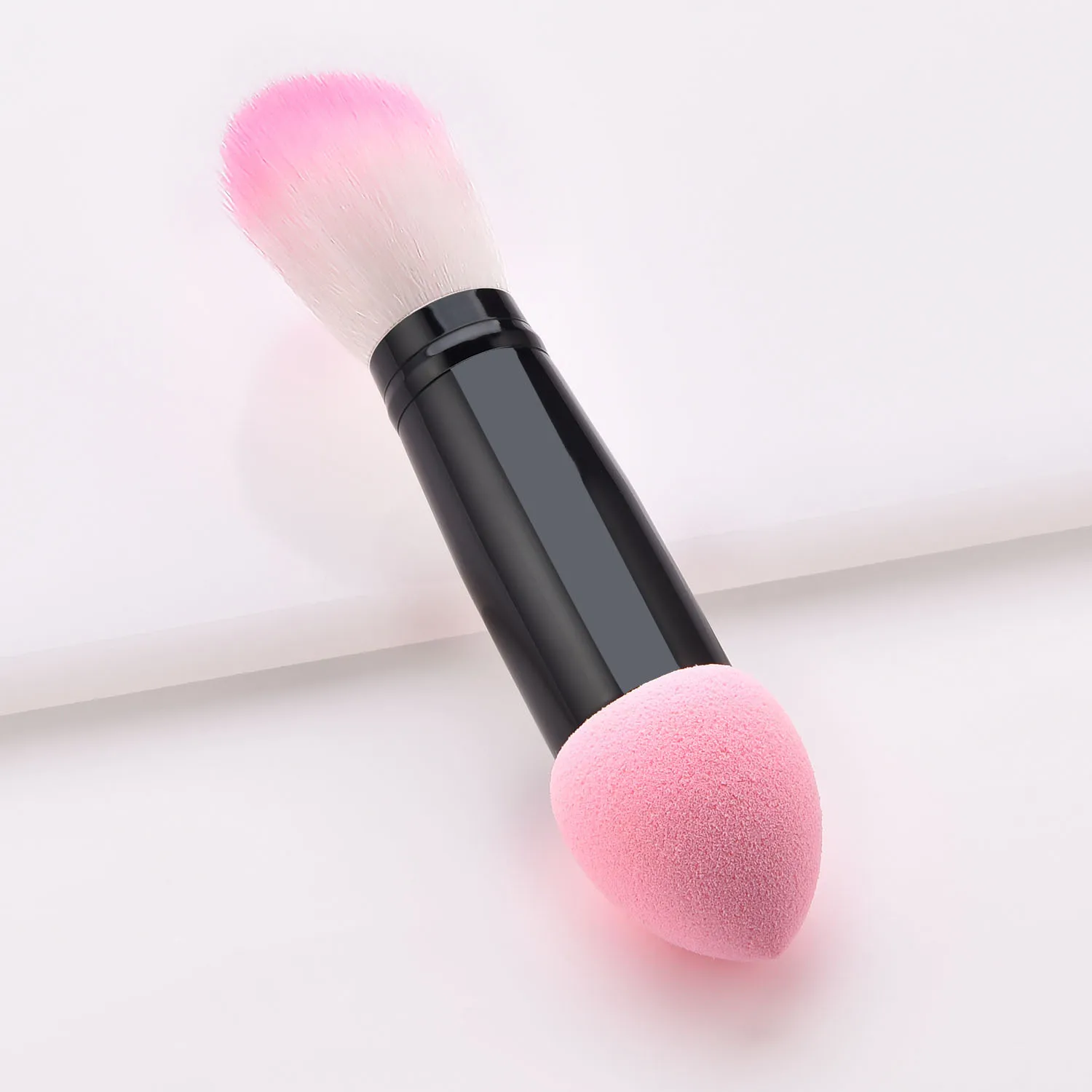 Профессиональная кисть для румян с 2 мя головками материал: нейлон металл