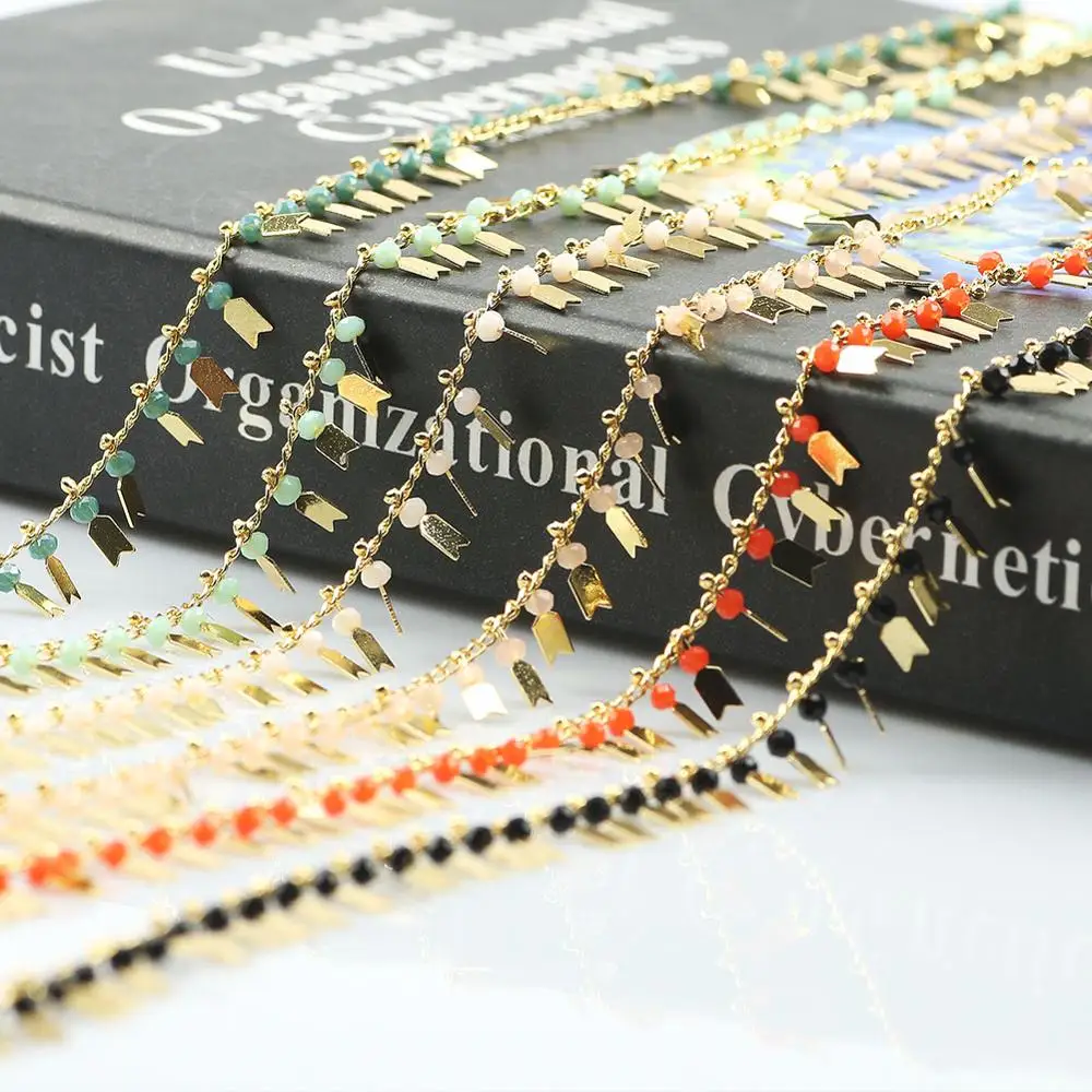 1 метр ручная работа Хрустальная стрела подвеска золотые медные цепи для