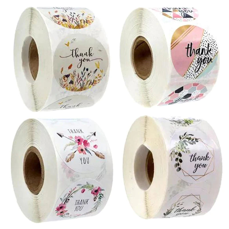 

Наклейки ручной работы с вашим заказом, 500 шт., сердечки, спасибо за покупки, наклейки ручной работы в маленьком магазине, наклейки из крафт-б...