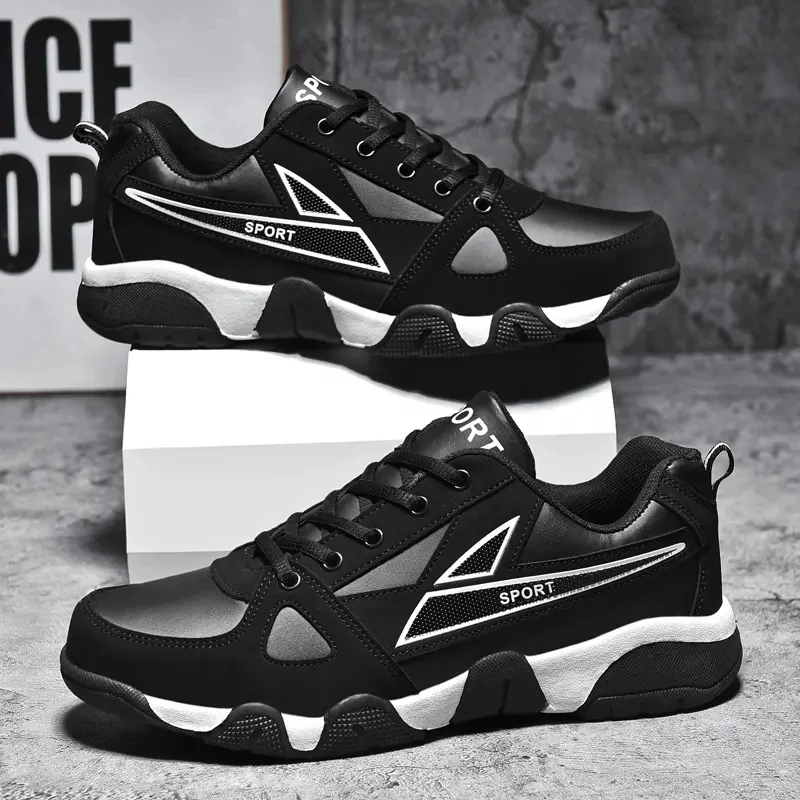 

Spring Autumn Men's Leather Stitched Large Size Casual Sports Shoe Couple Non Slip Wear-Resistant Waterproof Outdoor Casual Shoe