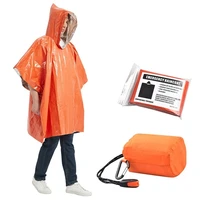 orange emergency raincoat aluminum film disposable poncho cold insulation rainwear blankets survival tool camping equipment