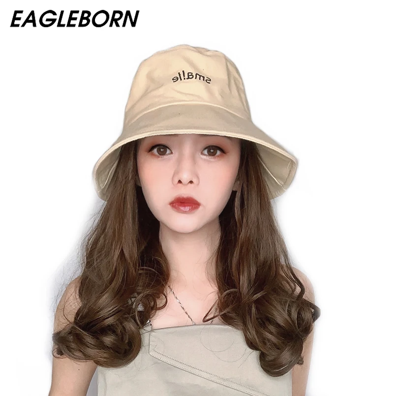 Женский парик со съемной шляпой модная шапка сиамский коричневый с волнистым