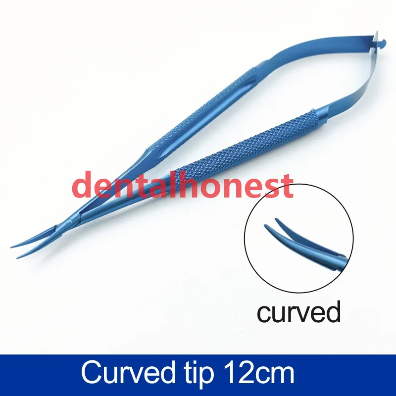 Curved Tip 12cm 1 шт., титановые хирургические зубные держатели для игл, прямой инструмент, 12 см/14 см/16 см/18 см - Цвет: Curved Tip 12cm